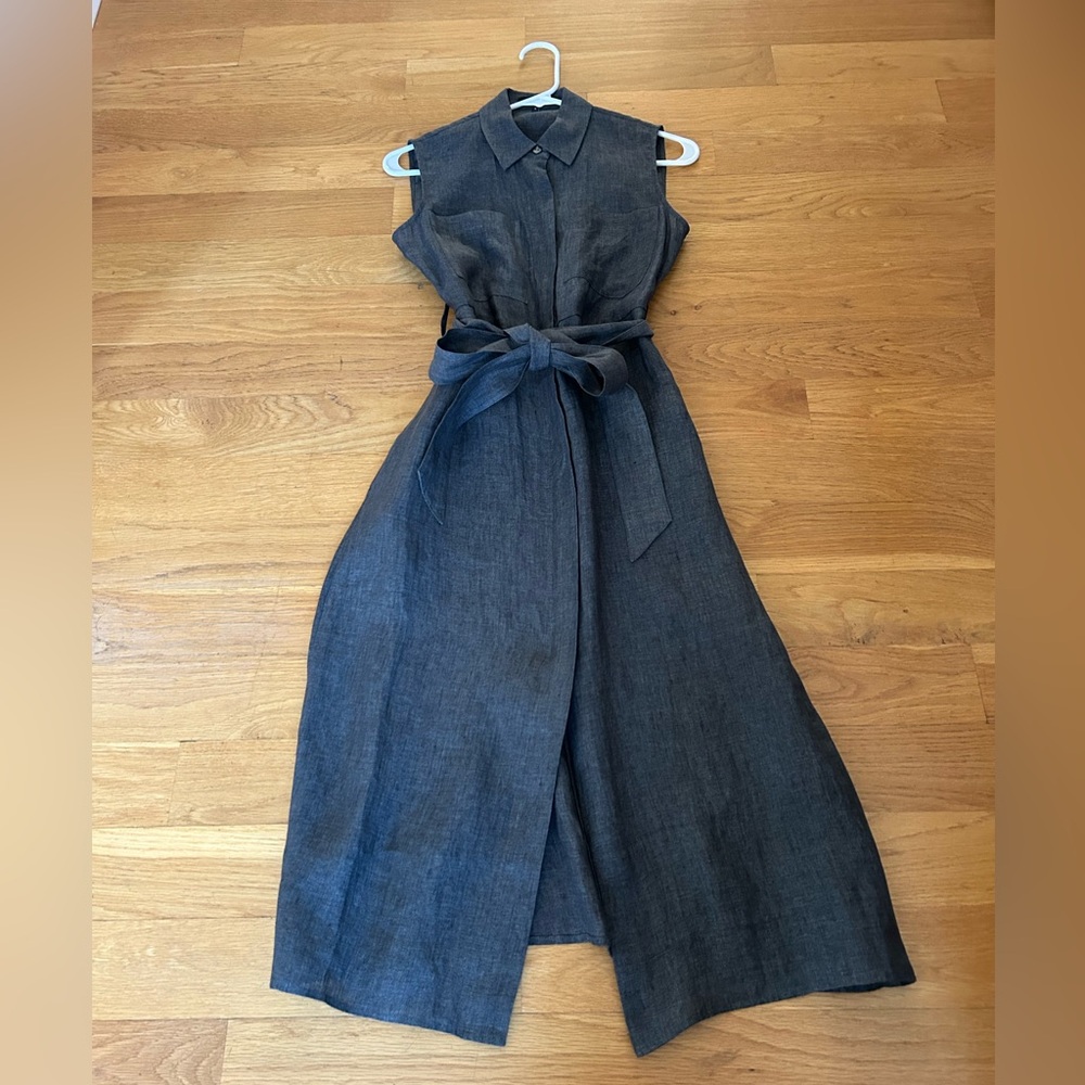NWT THEORY Sleeveless Hemp Dress with Belt